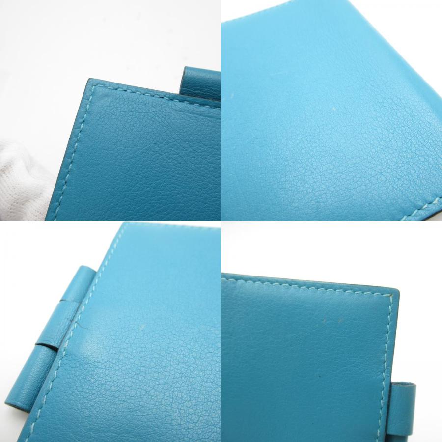 HERMES エルメス 手帳カバー ミニ手帳カバー ブルー系 レザー HERMES エルメス 手帳カバー ミニ手帳カバー ブルー系 レザー