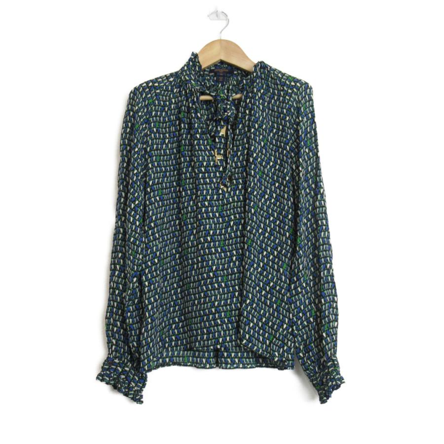 LOUIS VUITTON ルイ・ヴィトン ブラウス グリーン系 シルク 中古 