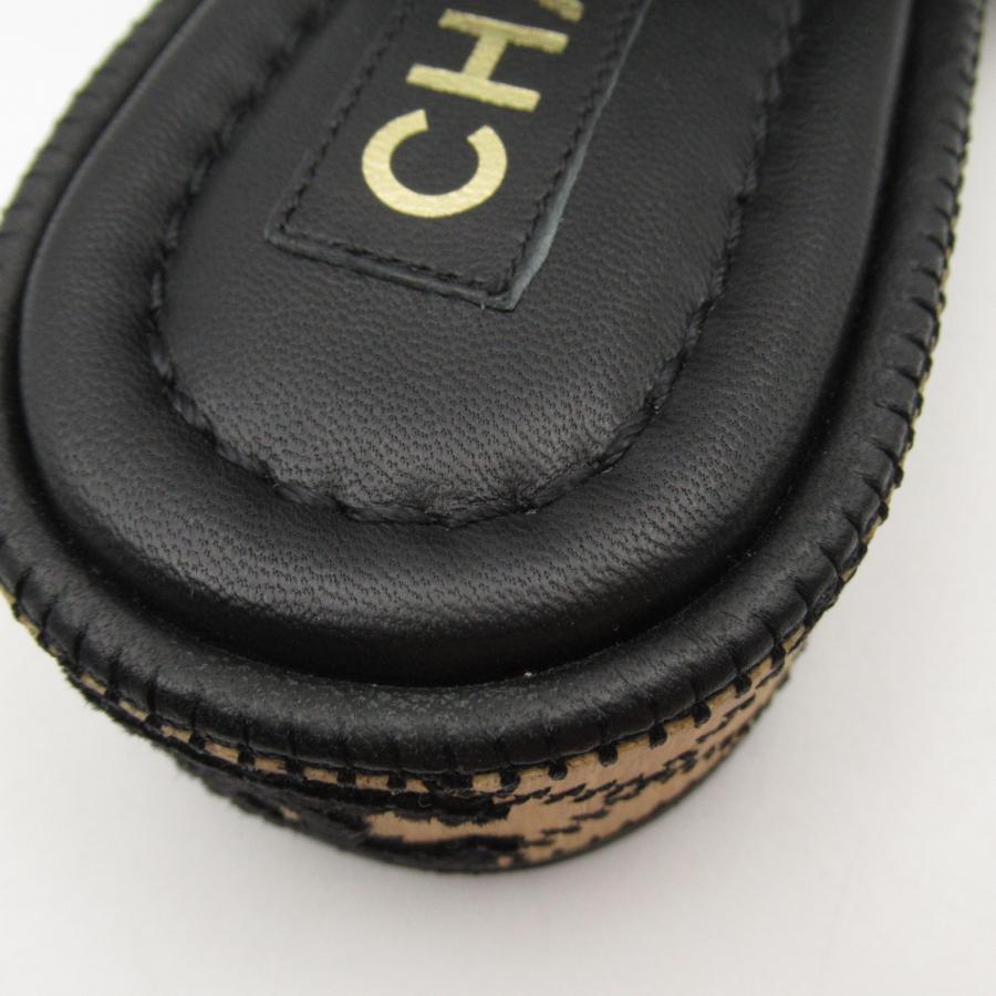 CHANEL シャネル サンダル ファー ブラック系 その他 中古 CHANEL シャネル サンダル ファー ブラック系 その他 中古