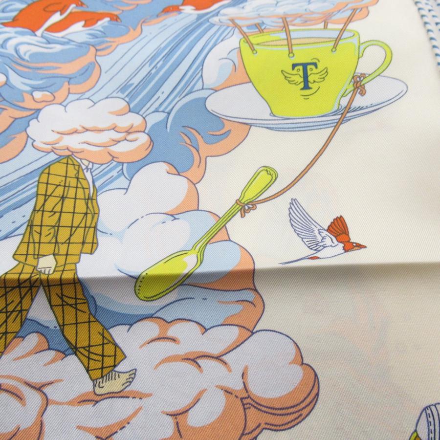 HERMES エルメス スカーフ カレ90 《私の雲》 ブルー系 シルク HERMES エルメス スカーフ カレ90 《私の雲》 ブルー系 シルク