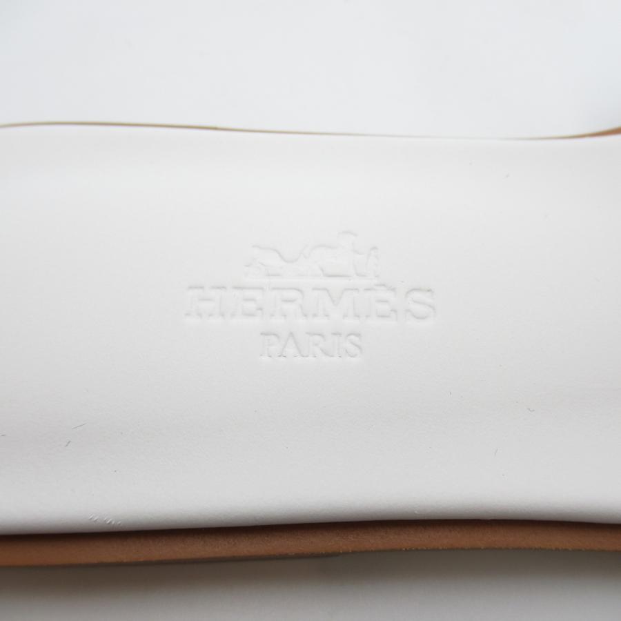 HERMES エルメス サンダル オラン ホワイト系 レザー 中古 HERMES エルメス サンダル オラン ホワイト系 レザー 中古