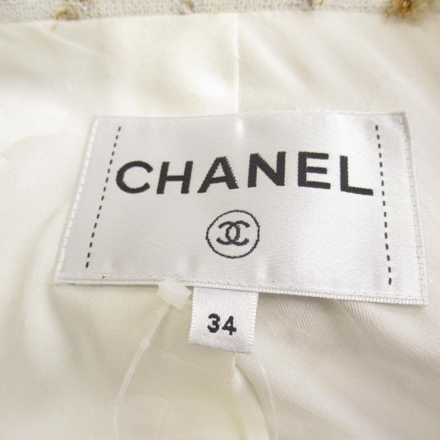 CHANEL シャネル スーツ ホワイト系 シルク 中古 レディース CHANEL シャネル スーツ ホワイト系 シルク 中古 レディース