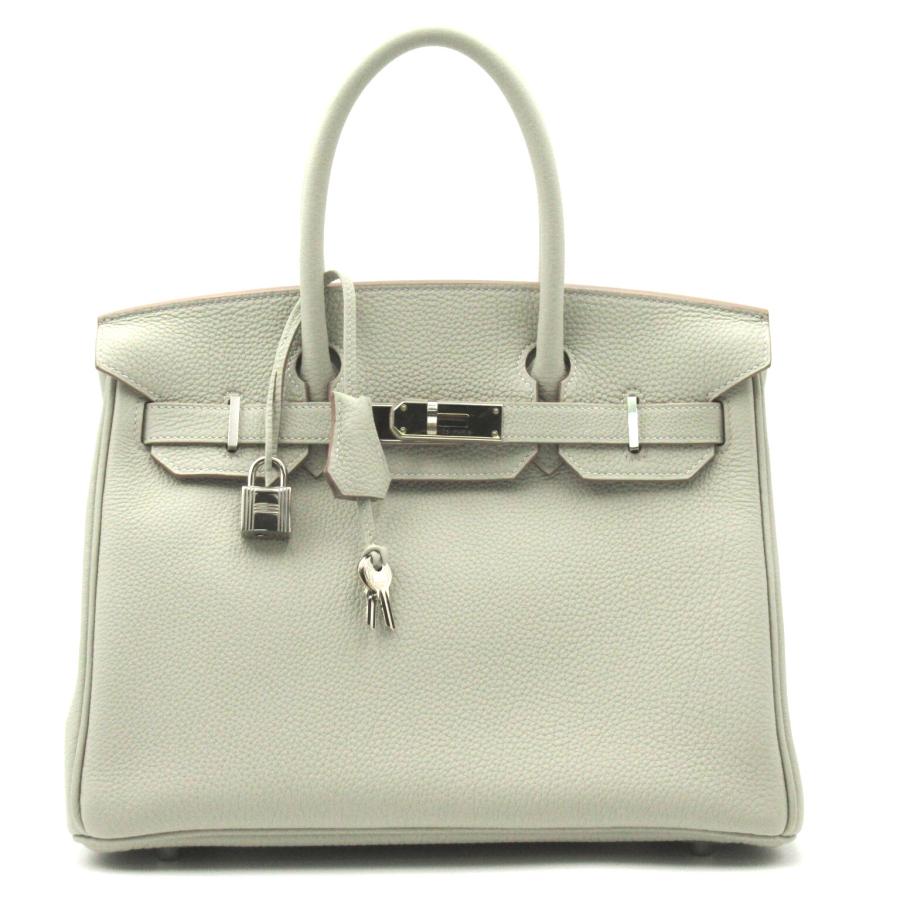 HERMES エルメス ハンドバッグ バーキン30 グレー系 カーフ（牛革 