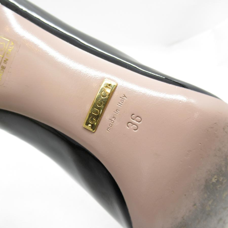 GUCCI グッチ パンプス ブラック系 パテントレザー 中古 GUCCI グッチ パンプス ブラック系 パテントレザー 中古