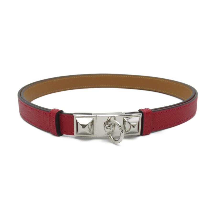 HERMES エルメス ベルト ソヴァルベルト レッド系 レザー 中古 