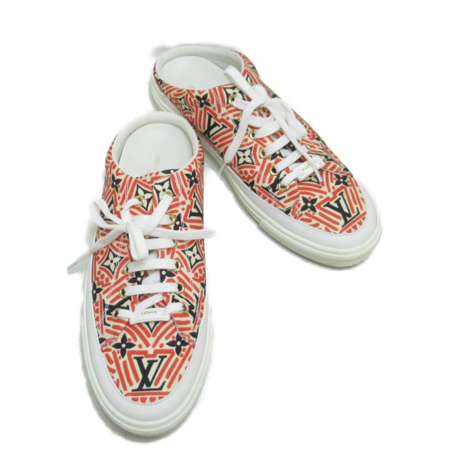 LOUIS VUITTON ルイ・ヴィトン スニーカー スリッポン レッド系 レザー 