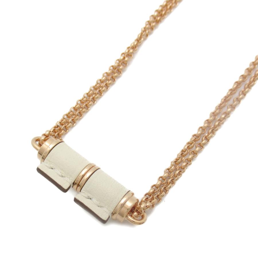 HERMES エルメス ネックレス シャルニエールPM ゴールド系 レザー 中古 