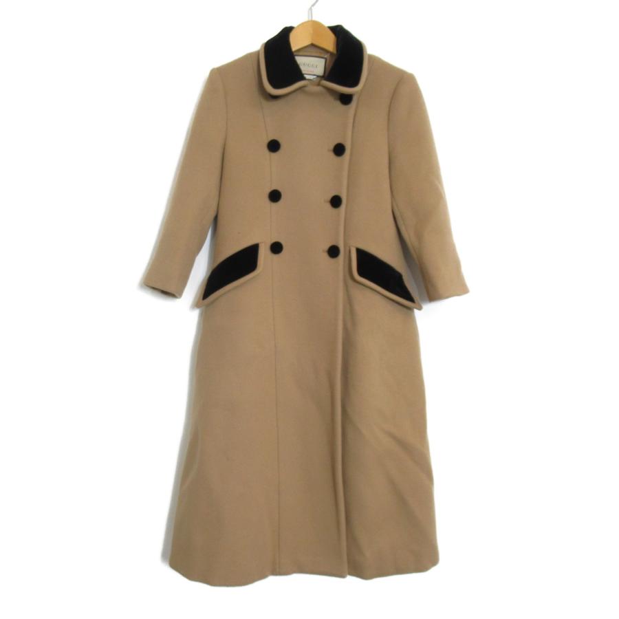 GUCCI グッチ ステンカラーコート ロングコート ベージュ系 ウール  