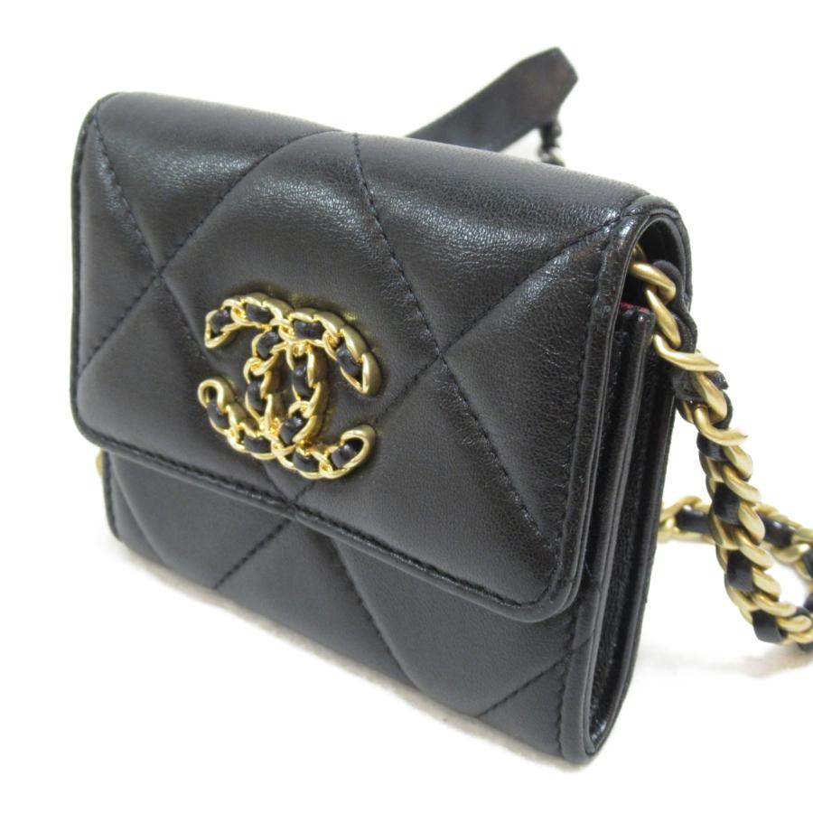CHANEL シャネル ショルダーバッグ チェーンウォレット ブラック CHANEL シャネル ショルダーバッグ チェーンウォレット ブラック