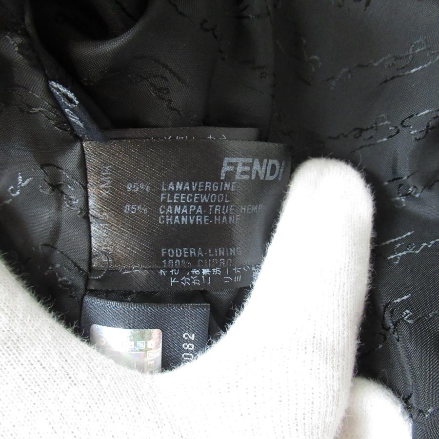 FENDI ブラックブレザー ロゴ入りライニング