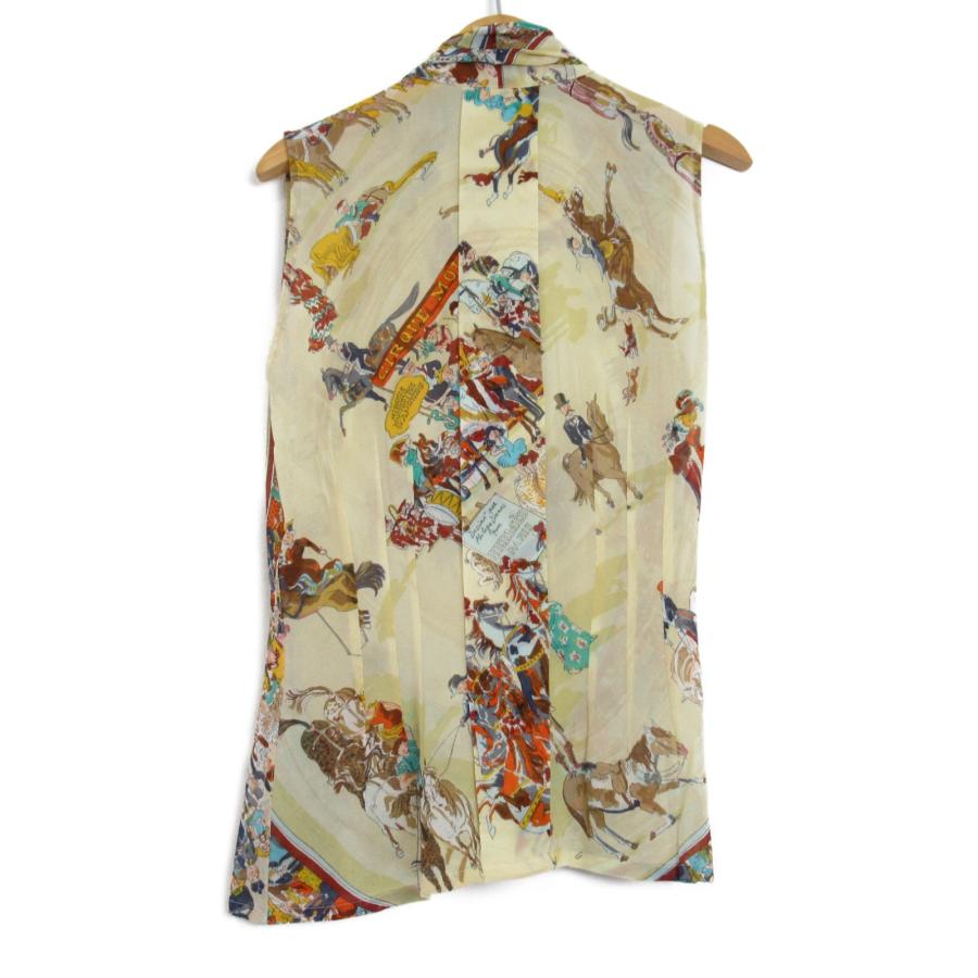 HERMES エルメス ブラウス イエロー系 シルク 中古 レディース HERMES エルメス ブラウス イエロー系 シルク 中古 レディース