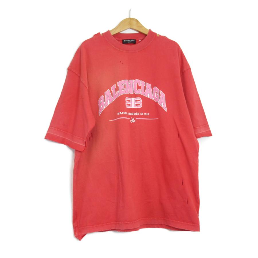 BALENCIAGA バレンシアガ 半袖Tシャツ メンズ Tシャツ レッド系 