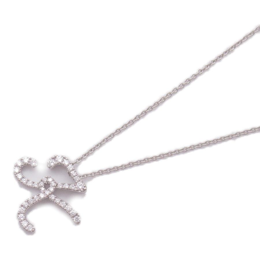 MIKIMOTO ミキモト ネックレス Kイニシャル クリア系 K18WG（ホワイト 