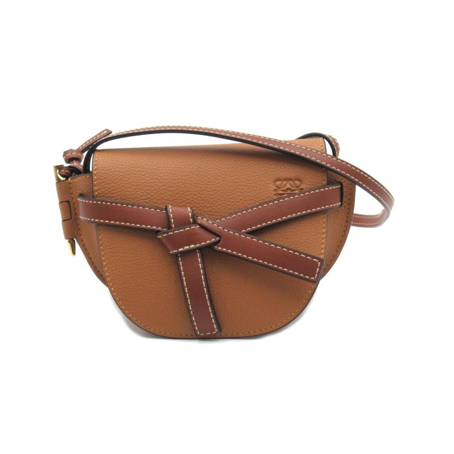 LOEWE ロエベ ショルダーバッグ ゲートミニ ブラウン系 レザー 中古 