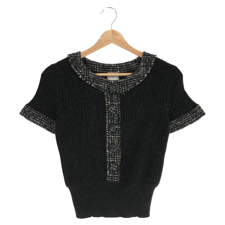 シャネル CHANEL 半袖 セーター カシミヤ グレー 38 レディース 8589 