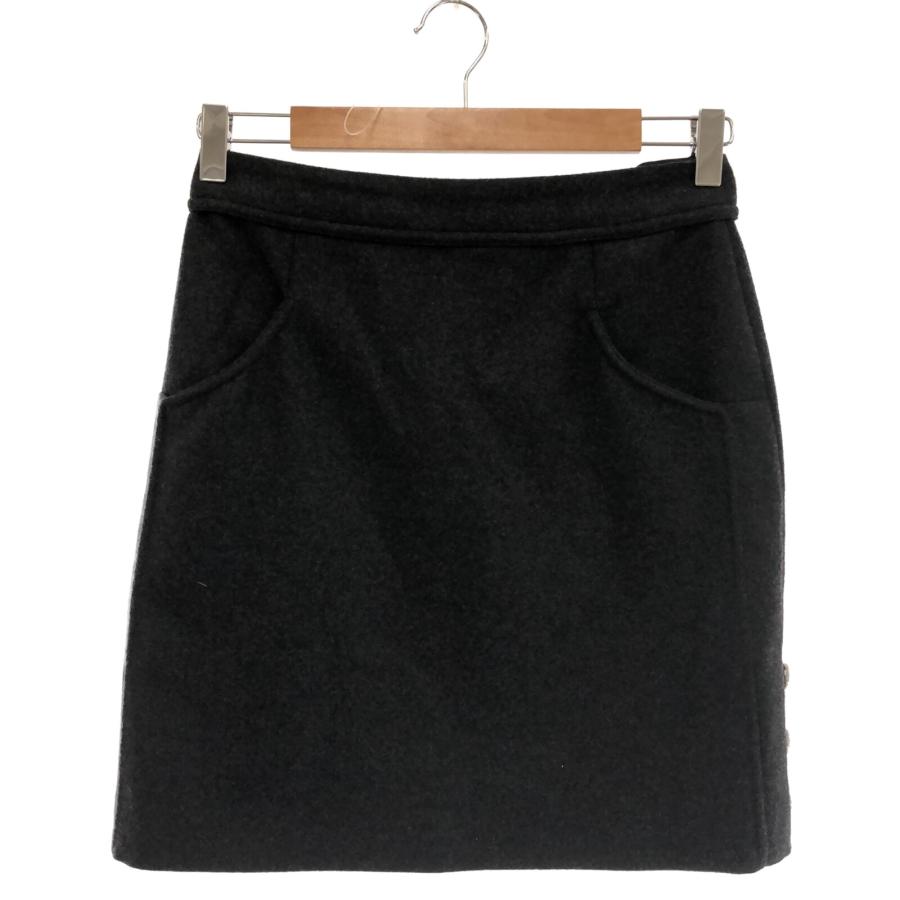 CHANEL シャネル ミニスカート スカート グレー系 ウール 中古 