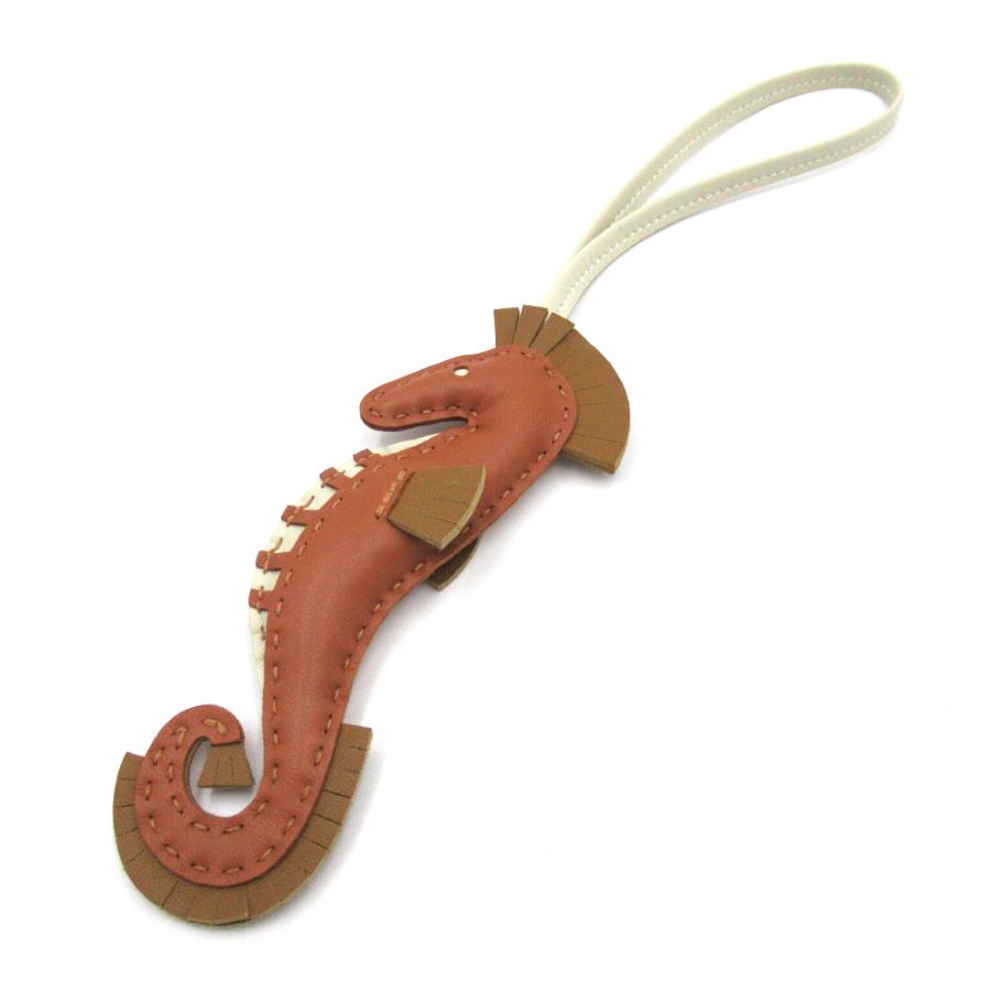 HERMES タツノオトシゴ チャーム ブラウン