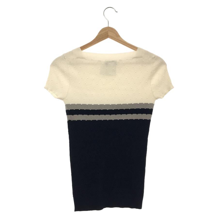 CHANEL シャネル ニット 半袖ニット ネイビー系 コットン 中古 