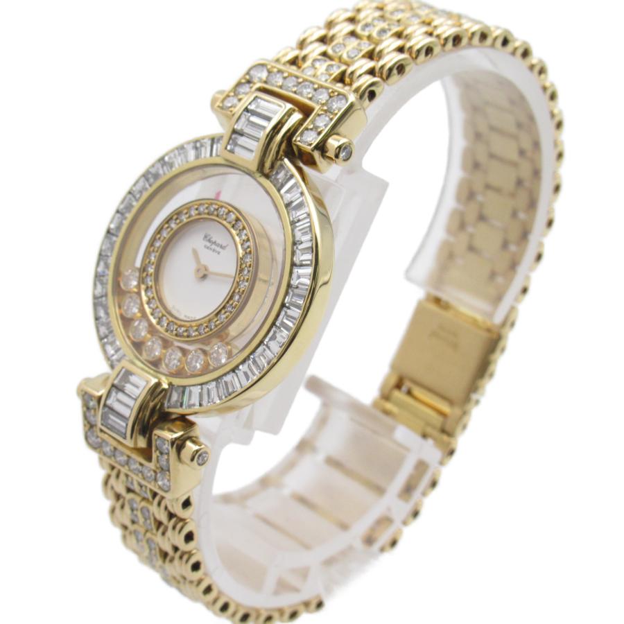 Chopard ショパール 腕時計 ハッピーダイヤモンド ホワイト系 K18（イエローゴールド）  中古 レディース｜brandoff｜03