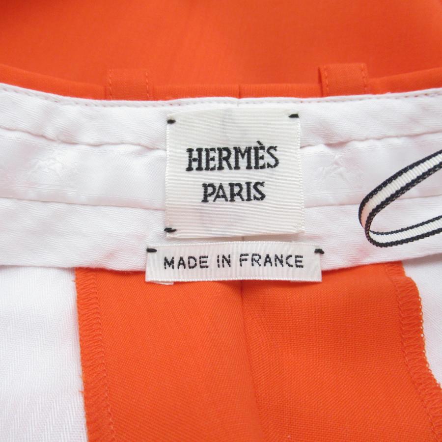 HERMES エルメス パンツ オレンジ系 ウール 中古 レディース HERMES エルメス パンツ オレンジ系 ウール 中古 レディース