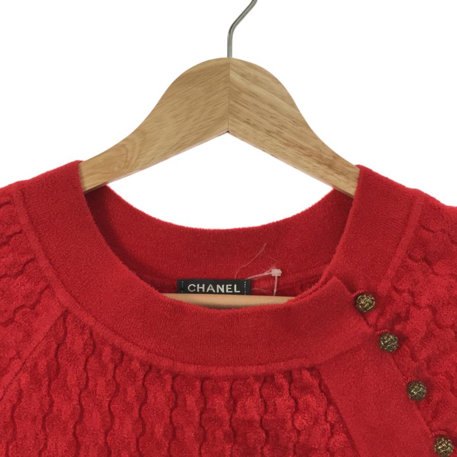 CHANEL シャネル ワンピース 半袖ワンピース レッド系 レーヨン 中古 