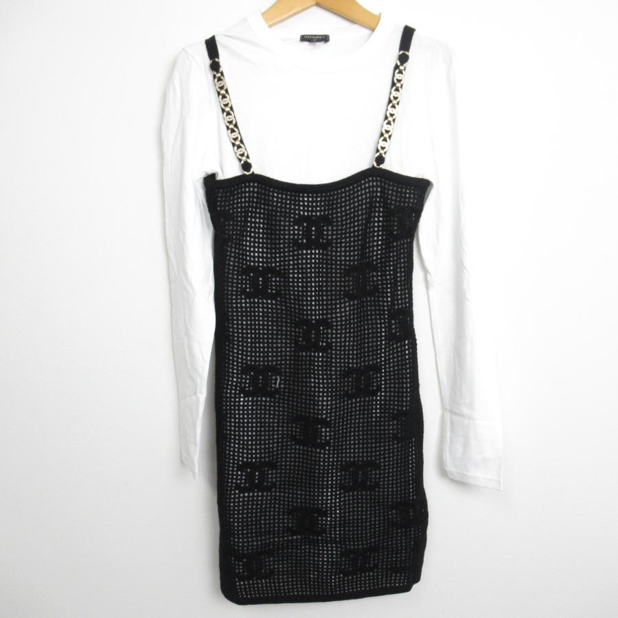 CHANEL シャネル ワンピース 長袖ワンピース チェーン付き ブラック系 