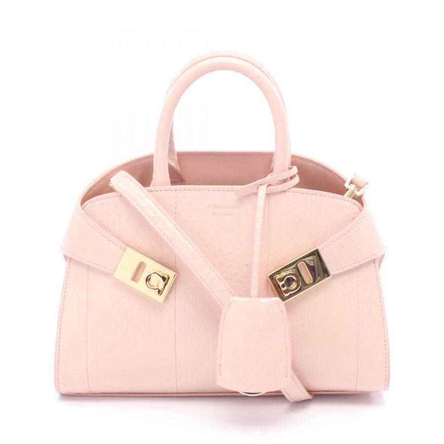 美品 サルヴァトーレフェラガモ Hug  ガンチーニ GG220630 レザー ピンク ショルダーバッグ 0567【中古】Salvatore Ferragamo 美品 サルヴァトーレフェラガモ Hug ガンチーニ GG220630 レザー