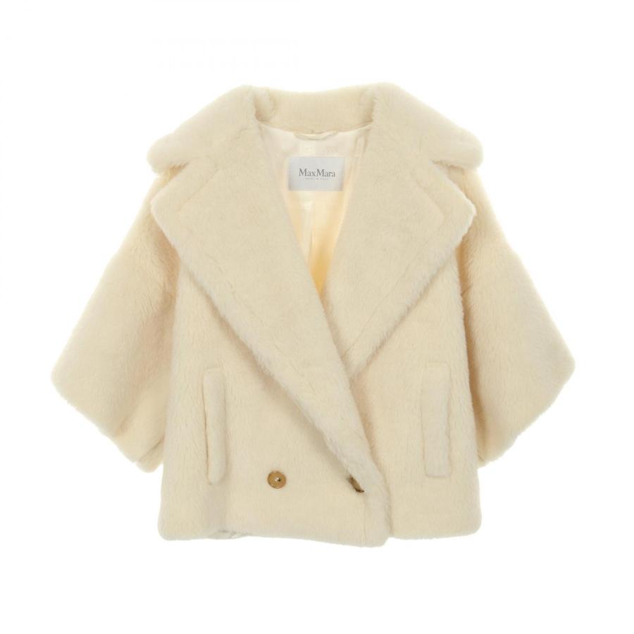 マックスマーラ MAX MARA TEDDY テディベア アイコン 衣料品 アウター ウール シルク アルパカ レディース ホワイト系 【中古】 Max Mara（マックスマーラ） TEDDY テディベア アイコン ブランドオフ