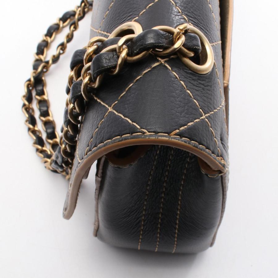 シャネル マトラッセ Wフラップ ブランドオフ CHANEL レザー ショルダーバッグ ラムスキン 中古 レディースの画像