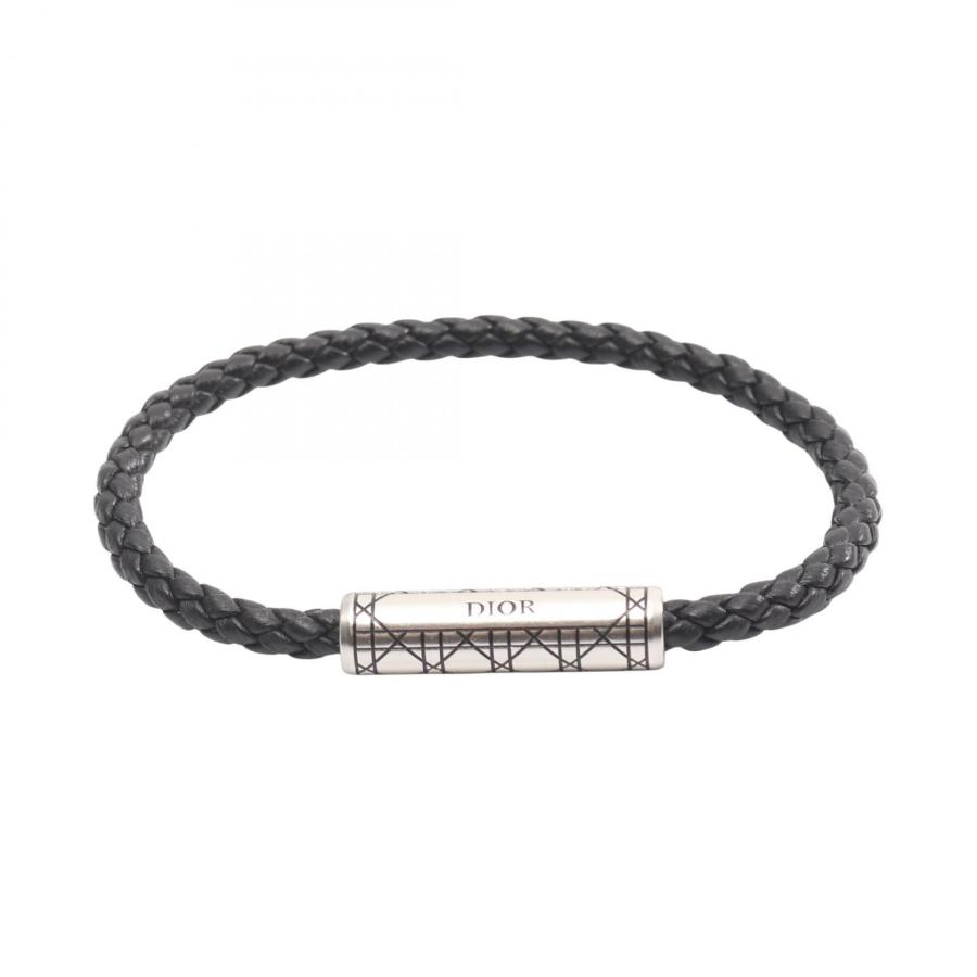 【特価】Dior 編み込みレザーブレスレット【美品】 ディオール カナージュ ブランドオフ Dior レザー ブレスレット 中古