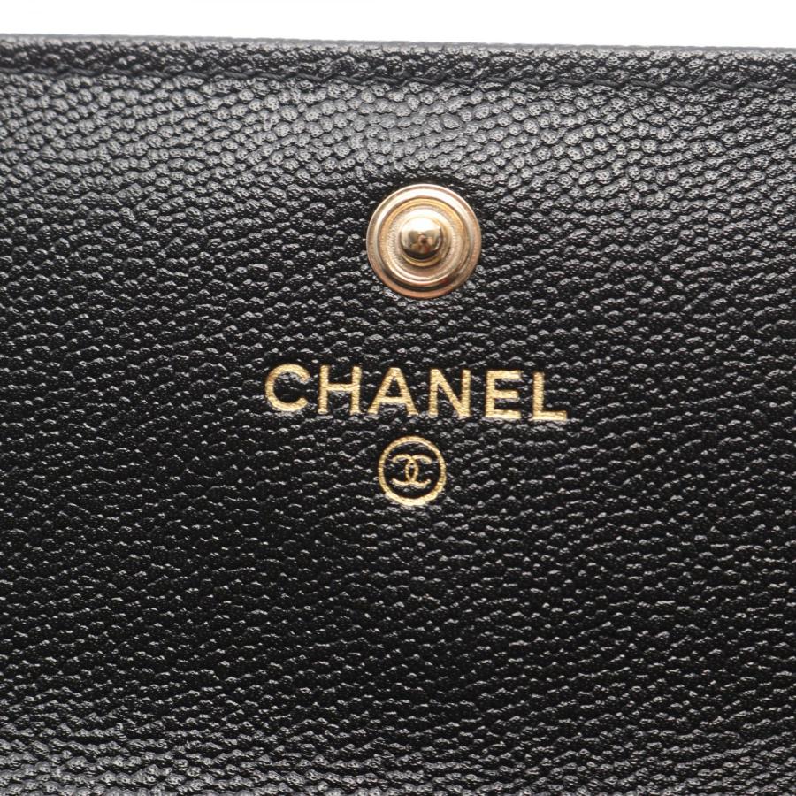 シャネル マトラッセ ブランドオフ CHANEL キャビアスキン(グレインドカーフ) 二つ折り長財布 キャビア 中古 レの画像