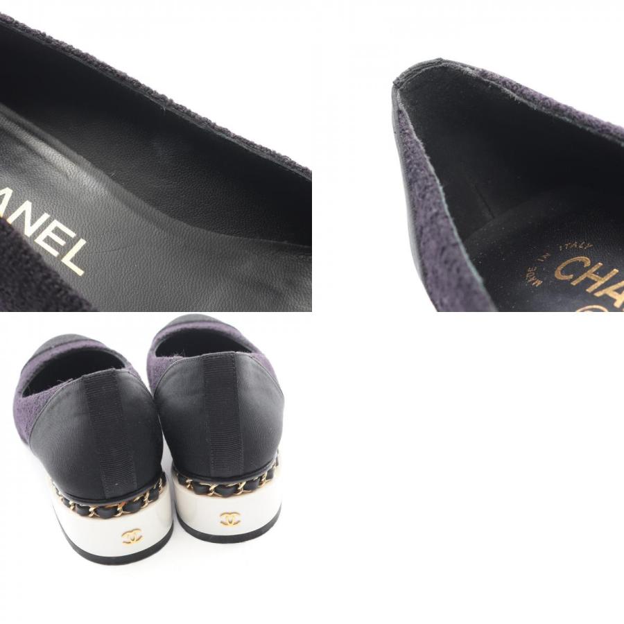 シャネル ココマーク ブランドオフ CHANEL ファブリック パンプス 中古 レディース_9