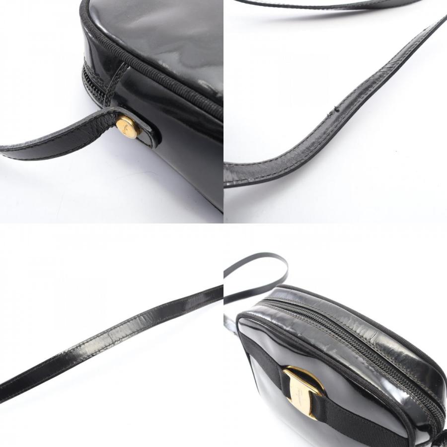 【美品】フェラガモ ヴァラリボン レザー×パテント ショルダーバッグ サルヴァトーレフェラガモ ヴァラリボン ブランドオフ Salvatore