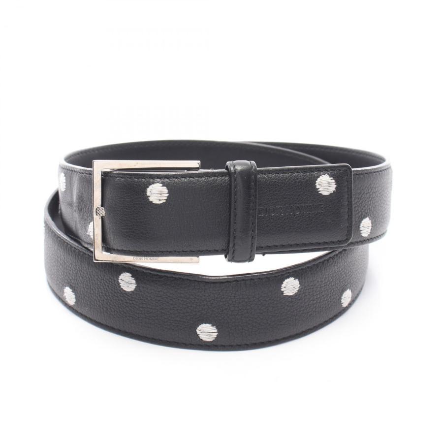 【DIOR HOMME/ディオール・オム】レザーベルト 美品 Dior HOMME ディオール・オム ドット シルバー金具 ブランドオフ DIOR