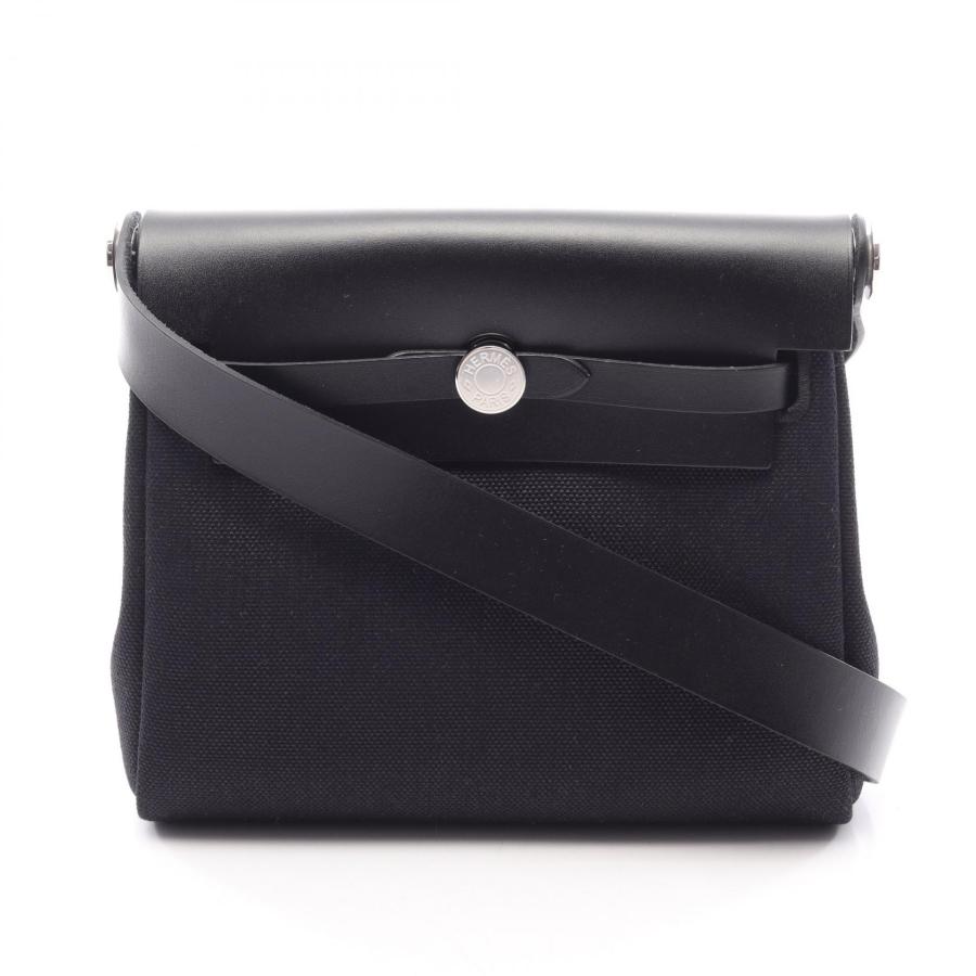 エルメス 黒 キャンバス ショルダーバッグ HERMES（エルメス） エールバッグジップ ミニ ブランドオフ キャンバス