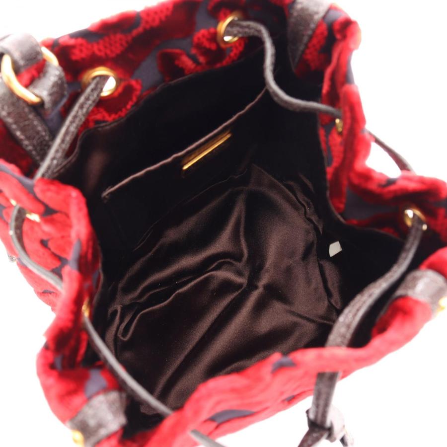 美品 4783 PRADA プラダ 巾着 ポーチ バッグ ワインレッド PRADA（プラダ） 巾着 ポーチ ブランドオフ ファブリック ハンドバッグ