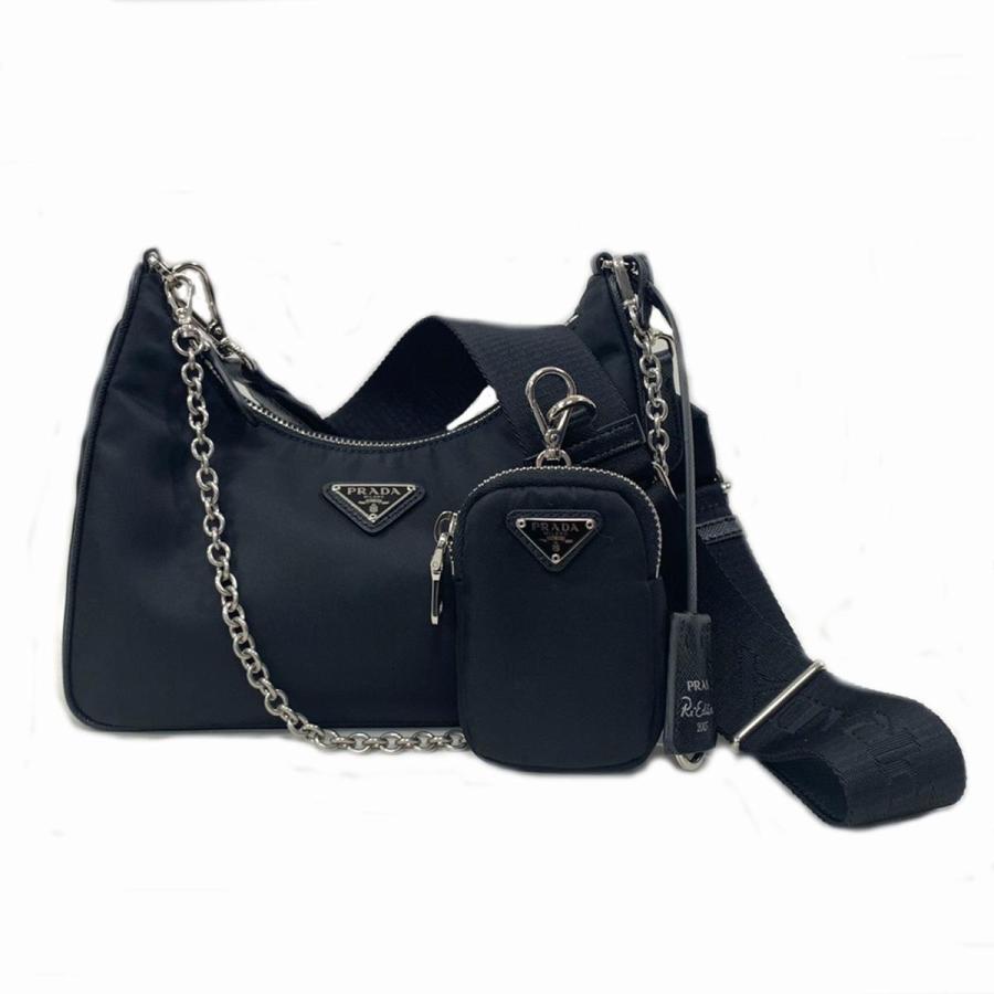 プラダ ショルダーバッグ ブラック ナイロン 1BH204 ランクA
