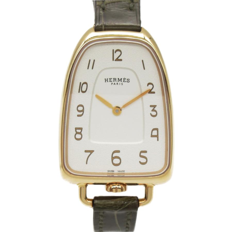 HERMES エルメス 腕時計 ギャロップ ドゥ エルメス 腕時計 ウォッチ シルバーグレイン文字盤 シルバー系 K18(750)イエローゴールド  中古 :2106800407822:ブランドオフ Yahoo!店 - 通販 - Yahoo!ショッピング