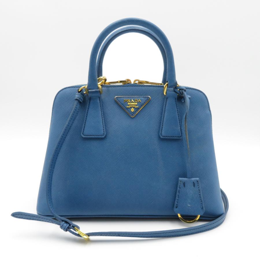 PRADA プラダ サフィアーノ 2wayショルダーバッグ ブルー系 PRADA プラダ サフィアーノ 2wayショルダーバッグ ブルー系