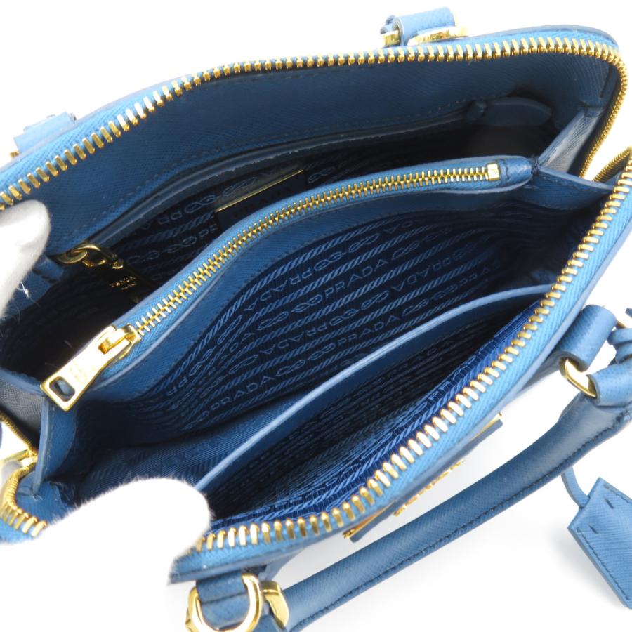 PRADA プラダ サフィアーノ 2wayショルダーバッグ ブルー系 PRADA プラダ サフィアーノ 2wayショルダーバッグ ブルー系