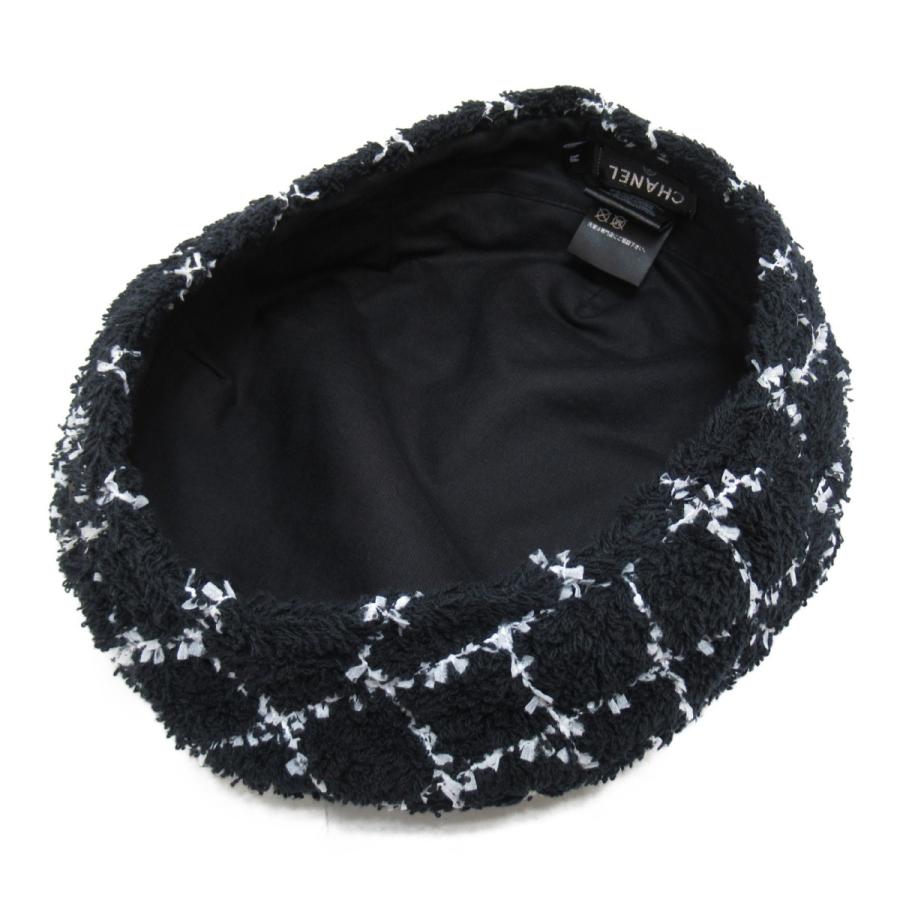 CHANEL シャネル ベレー帽 ブラック系 コットン 中古 : ブランド CHANEL シャネル ベレー帽 ブラック系 コットン 中古 : ブランド