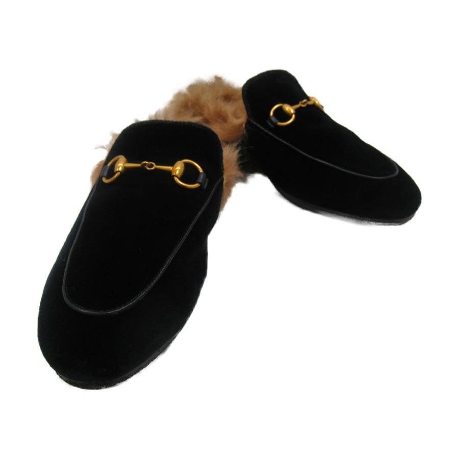 GUCCI グッチ ミュール ミュール ブラック系 スウェード 中古 