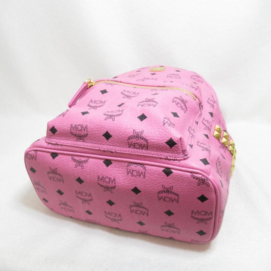 MCM コーティングキャンバスキャップピンクレディース