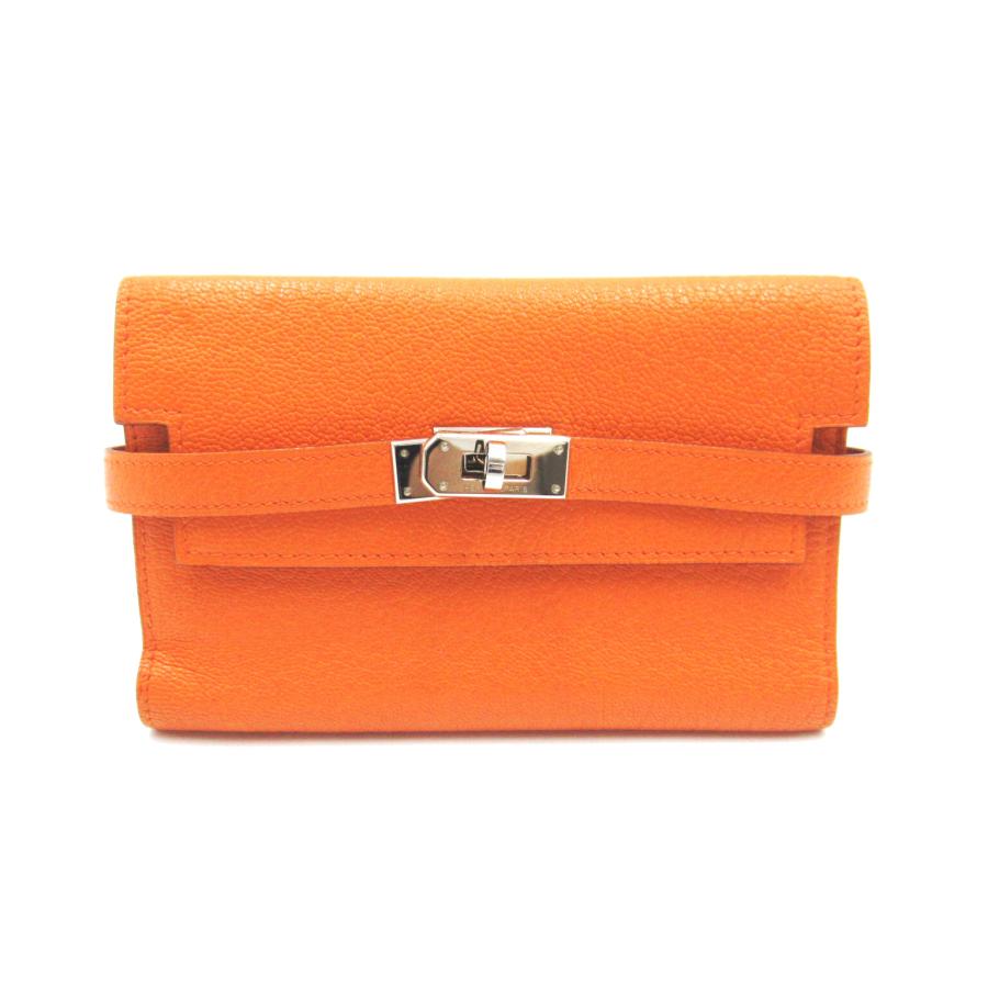 HERMES エルメス 三つ折り財布 ケリーウォレット コンパクト オレンジ 