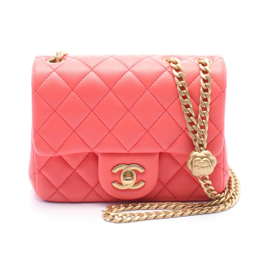 CHANEL シャネル ミニマトラッセ カメリア ブランドオフ レザー CHANEL シャネル ミニマトラッセ カメリア ブランドオフ レザー