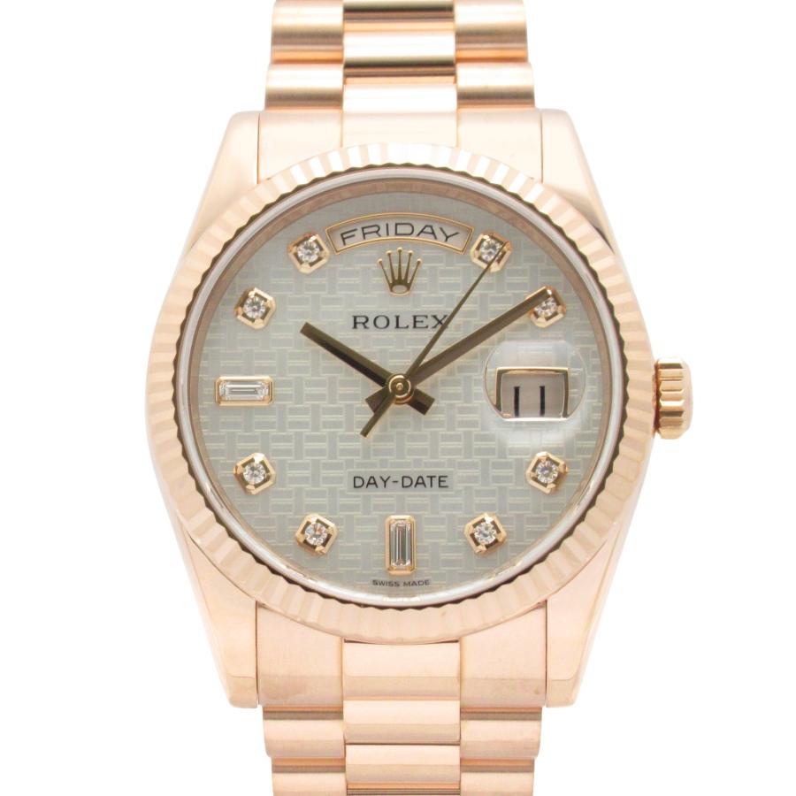 ロレックス ROLEX デイデイト 10P オックスフォードモチーフ ランダム番 腕時計 時計 K18PG（ピンクゴールド） ダイヤモンド レディース ホワイト系 ホワイトシェル 118235FNG 【中古】 ROLEX（ロレックス） デイデイト 10P オックスフォードモチーフ