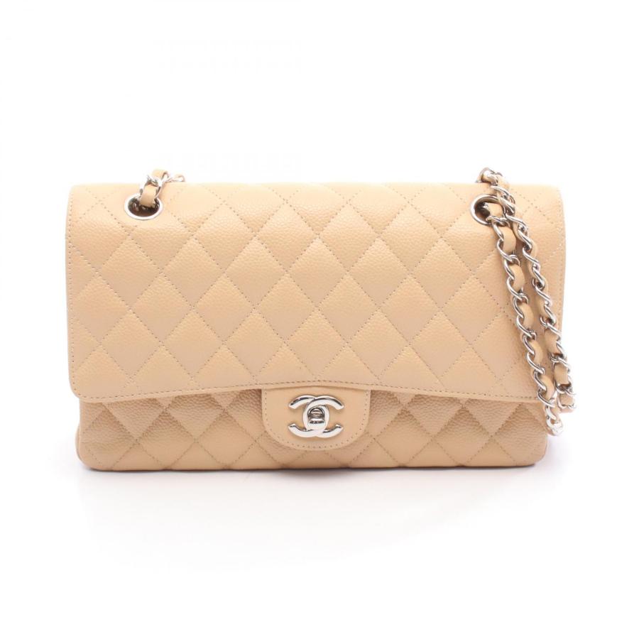 シャネル CHANEL マトラッセ Wフラップ ショルダーバッグ バッグ キャビアスキン(グレインドカーフ) レディース ベージュ系 A01112 【中古】 CHANEL（シャネル） マトラッセ Wフラップ ブランドオフ キャビア