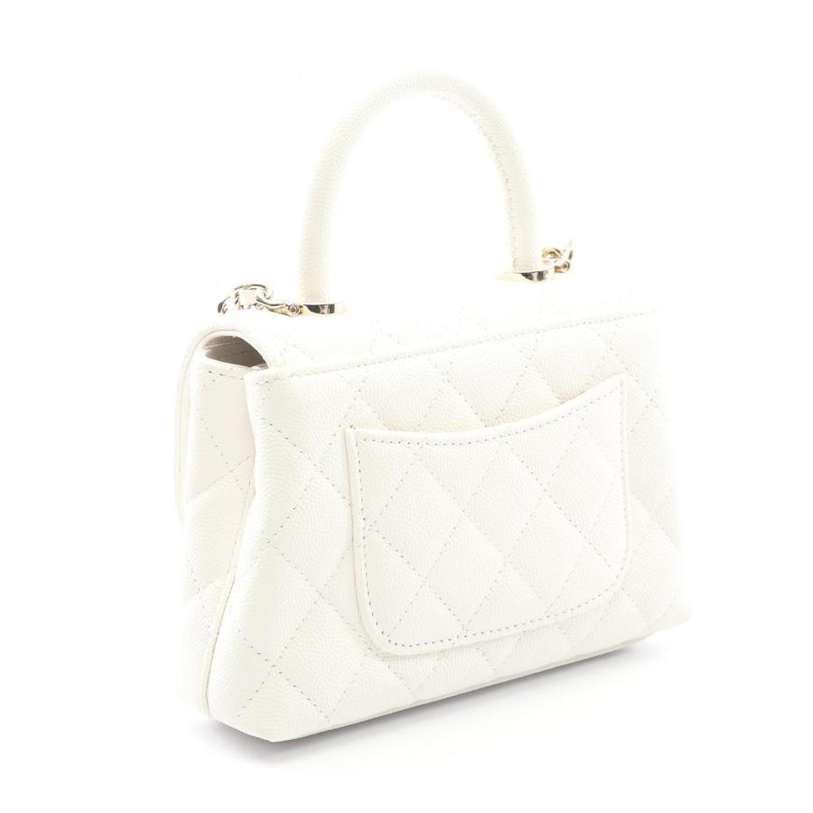 美品　CHANEL ココハンドル29 チェーンバッグ ホワイト　キャビアスキン CHANEL（シャネル） ココハンドル ミニマトラッセ ブランドオフ