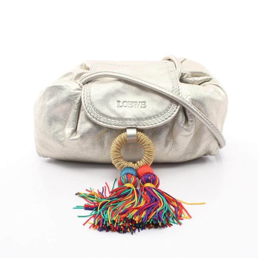 LOEWE（ロエベ） フリンジ ブランドオフ レザー ショルダーバッグ 