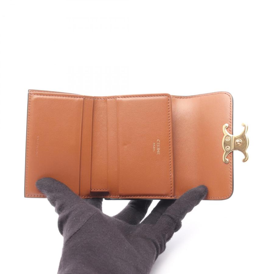 CELINE オレンジ 三つ折り財布 CELINE（セリーヌ） トリオンフ コンパクトウォレット ブランドオフ